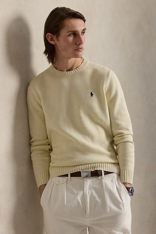Polo Ralph Lauren sweter bawełniany bawełna beżowy 710810846