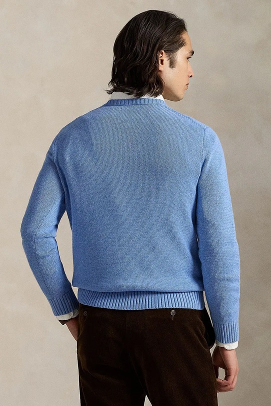 Хлопковый свитер Polo Ralph Lauren 710810846 голубой AW25
