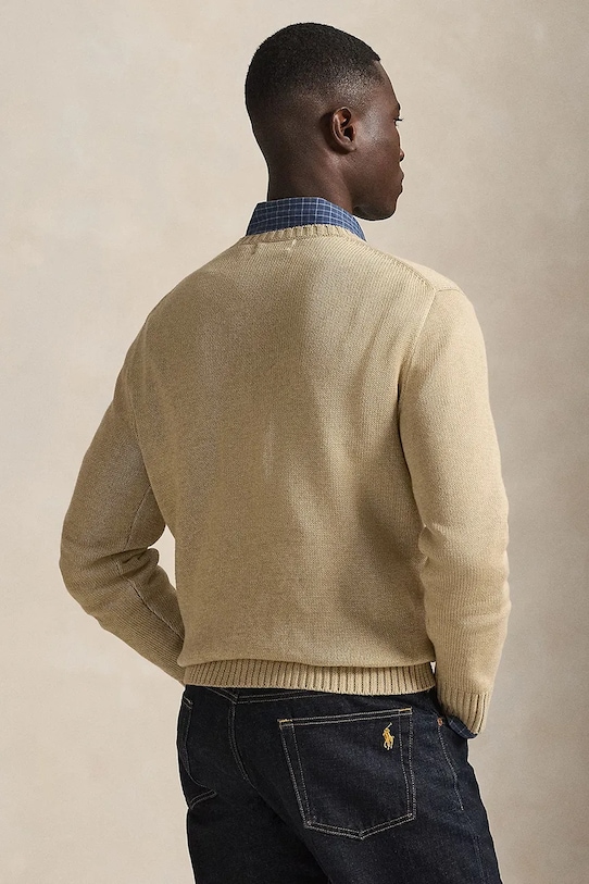 Polo Ralph Lauren sweter bawełniany 710810846 brązowy AW25