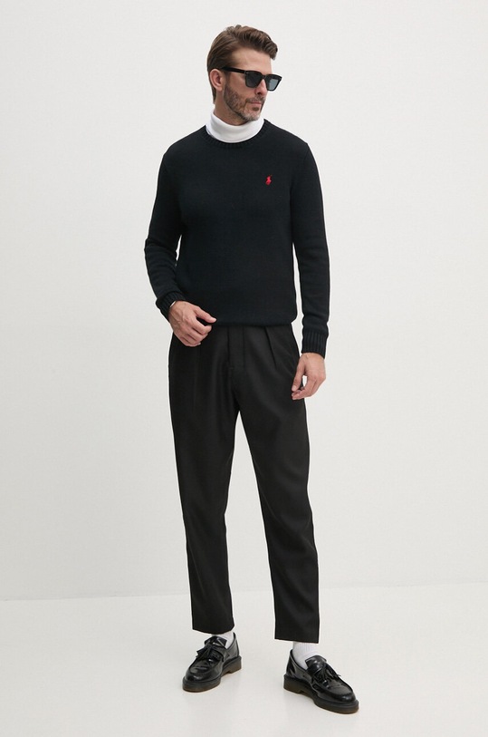 Polo Ralph Lauren sweter bawełniany 710810846 czarny AW24