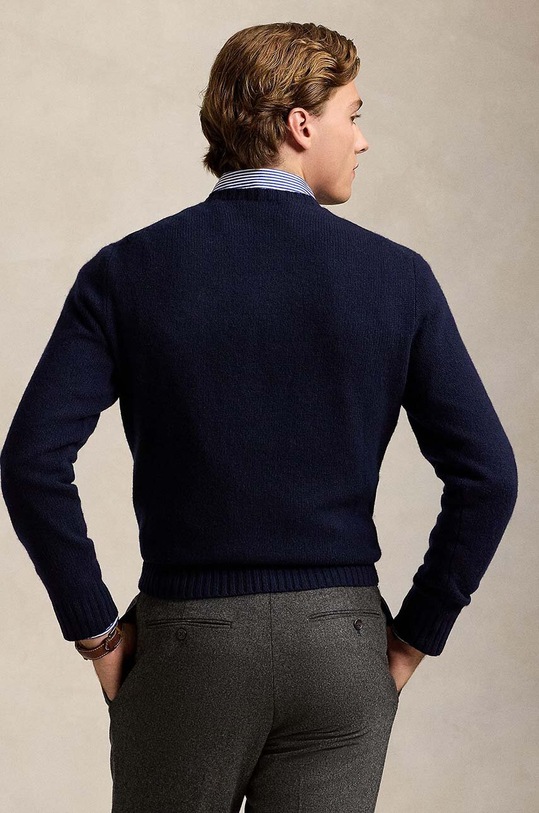 Μάλλινο πουλόβερ Polo Ralph Lauren 710946138 σκούρο μπλε AW24