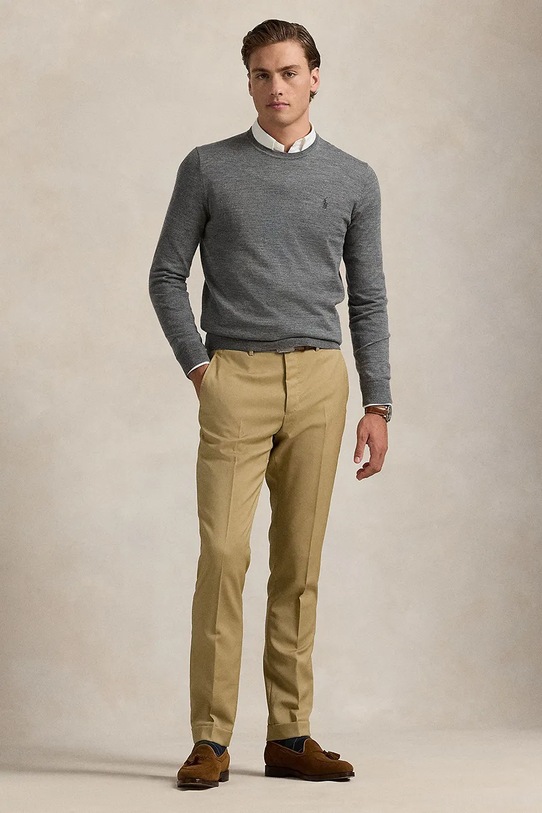 Odzież Polo Ralph Lauren sweter wełniany 710946143 szary