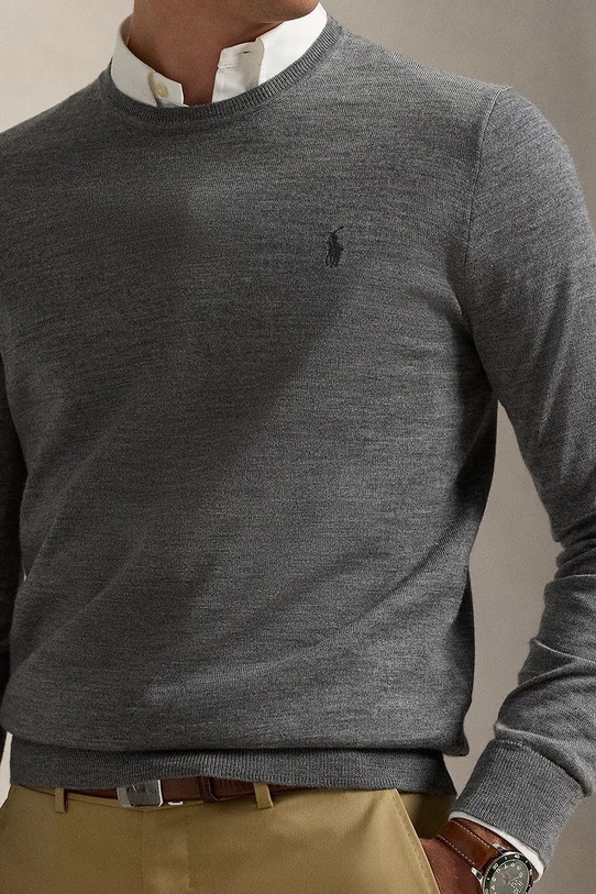 Polo Ralph Lauren sweter wełniany szary 710946143