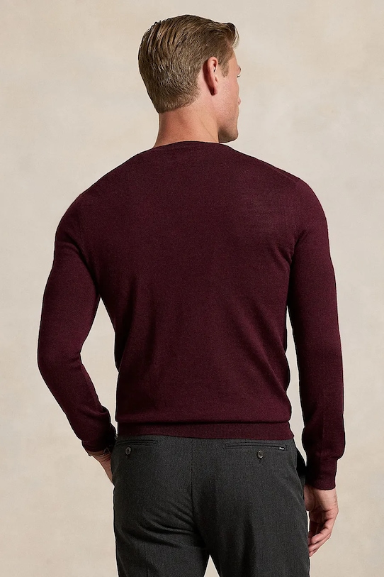 Polo Ralph Lauren pulover de lână 710946143 burgundia AW25