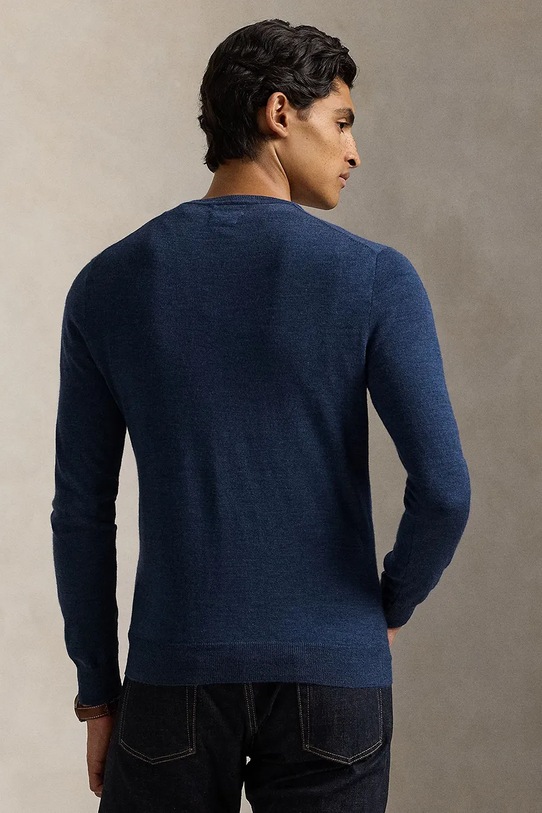 Volnen pulover Polo Ralph Lauren 710946143 modra AW25