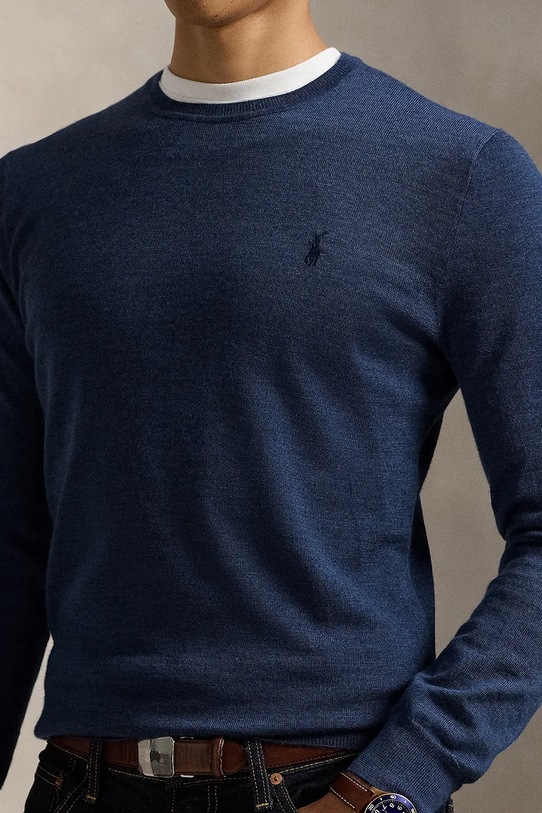 Volnen pulover Polo Ralph Lauren modra 710946143