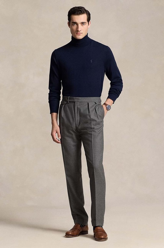 Odzież Polo Ralph Lauren sweter wełniany 710946145 granatowy