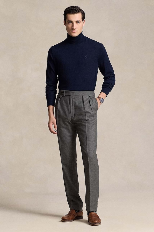 Odzież Polo Ralph Lauren sweter wełniany 710946145 granatowy