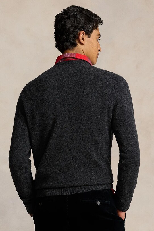 Πουλόβερ κασμίρ Polo Ralph Lauren 710949282 γκρί AW24