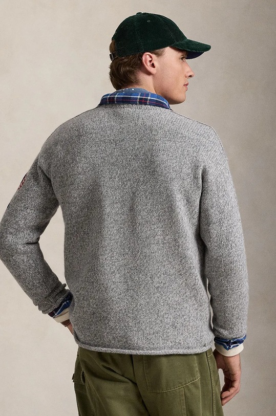 Vlnený sveter Polo Ralph Lauren 710949283 sivá AW24