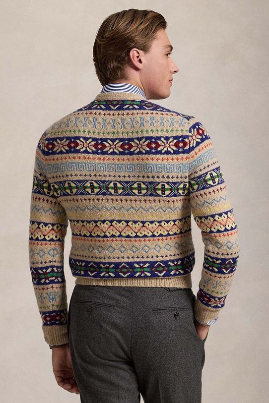 Вовняний светр Polo Ralph Lauren 710949291 бежевий AW24
