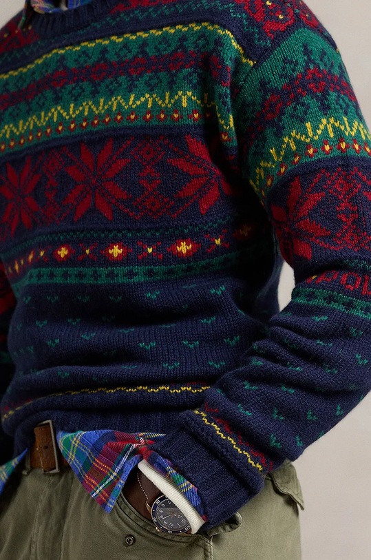 Vlnený sveter Polo Ralph Lauren modrá 710949297