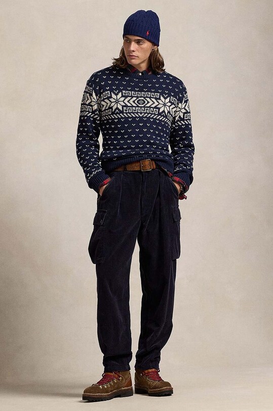 Одежда Хлопковый свитер Polo Ralph Lauren 710949304 голубой