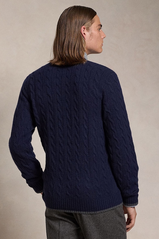 Polo Ralph Lauren kardigan wełniany 710949808 niebieski AW24