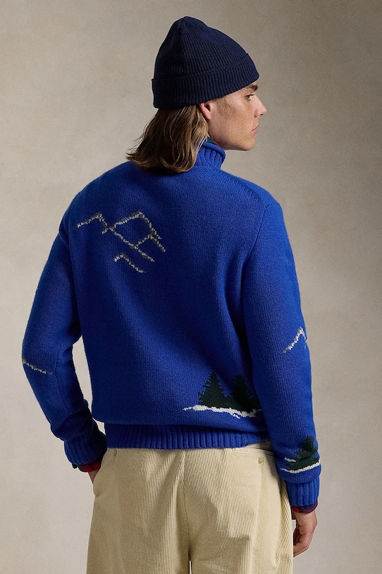 Vlnený sveter Polo Ralph Lauren 710952385 modrá AW24