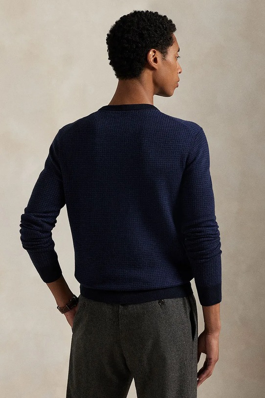 Polo Ralph Lauren sweter wełniany 710949280 niebieski AW25
