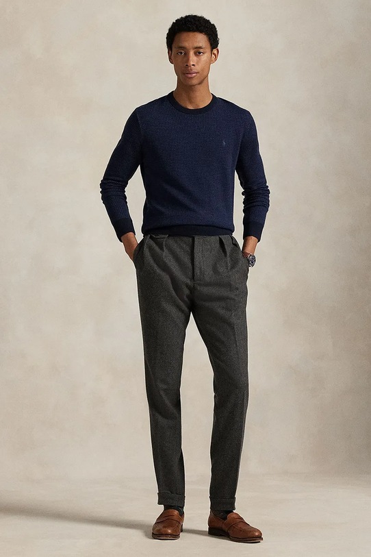 Odzież Polo Ralph Lauren sweter wełniany 710949280 niebieski