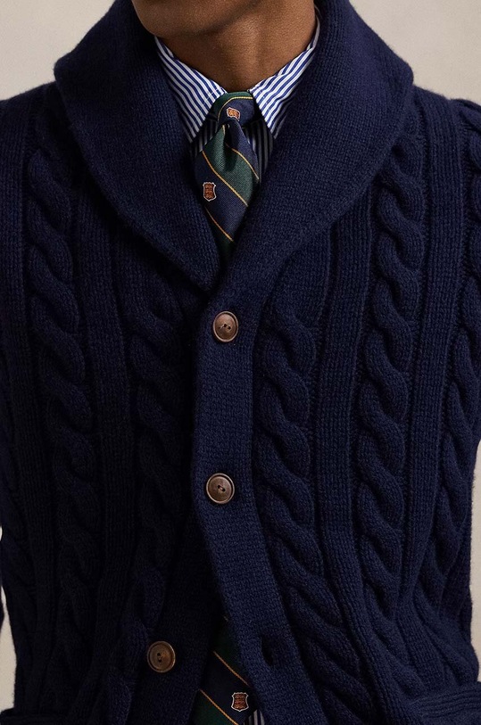 Polo Ralph Lauren kardigan wełniany niebieski 710956609