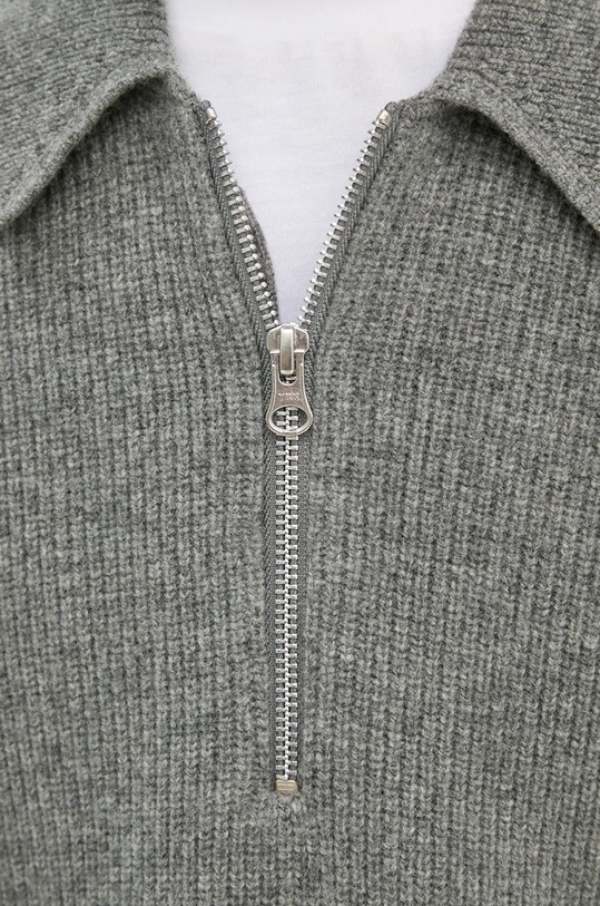 Samsoe Samsoe sweter wełniany SAISAKS M24300014 szary