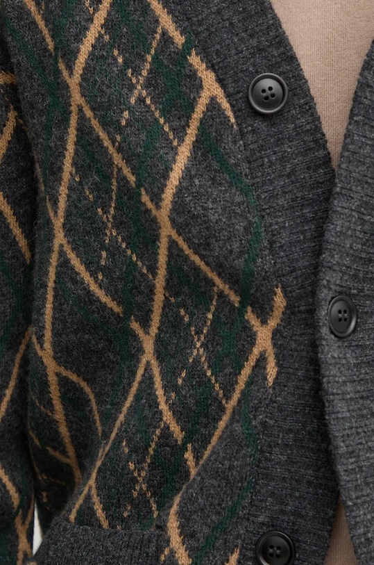 Barbour kardigan wełniany szary MKN1594