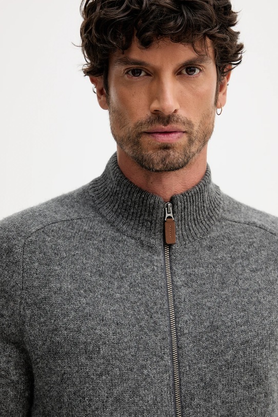 Barbour sweter wełniany szary MKN1590