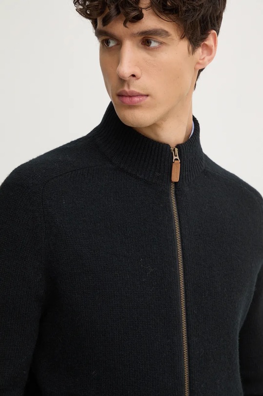 Barbour sweter wełniany czarny MKN1590