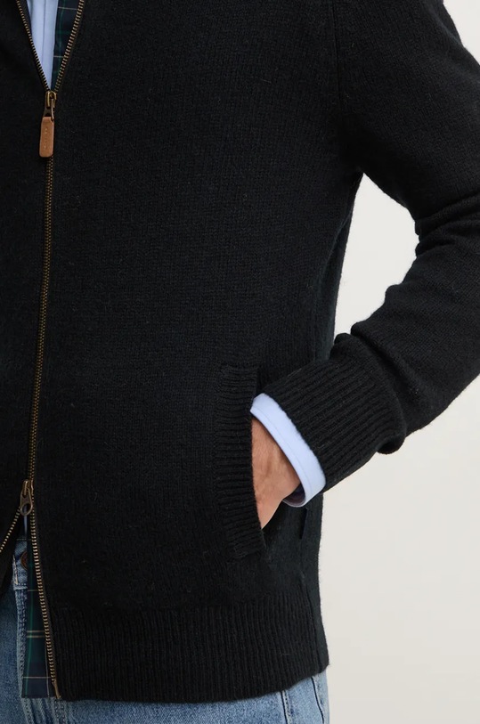 Barbour sweter wełniany MKN1590 czarny