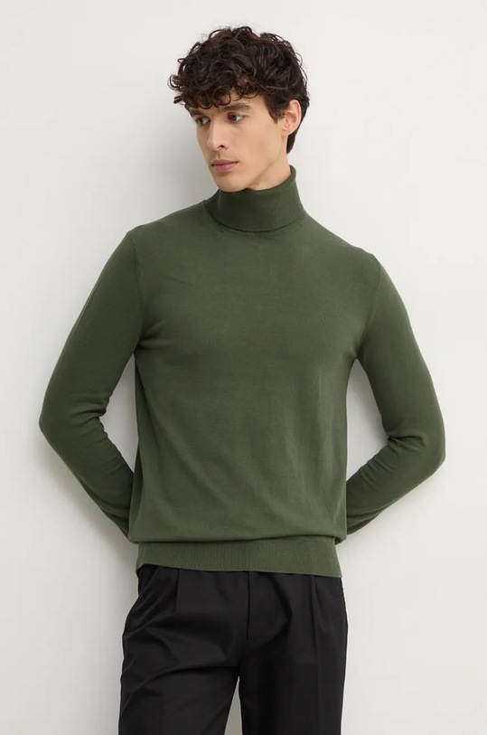 Svetr Sisley rolák zelená 10F2S2244