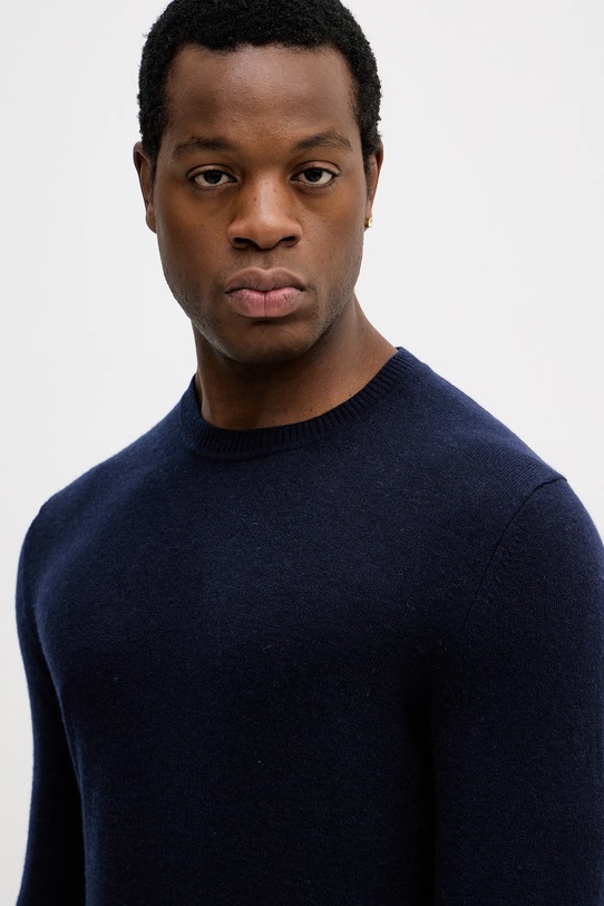 Svetr z vlněné směsi Sisley námořnická modř 102HS1B17