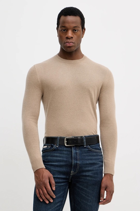 Svetr z vlněné směsi Sisley béžová 102HS1B17