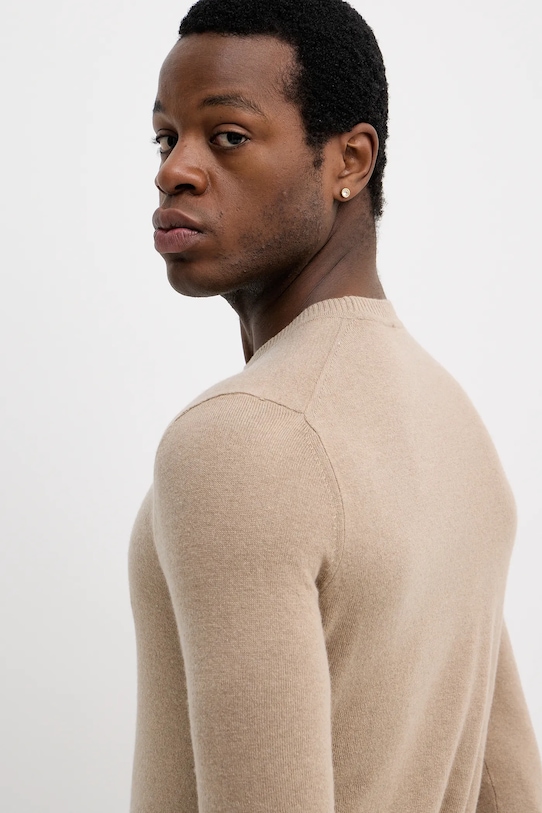 Svetr z vlněné směsi Sisley béžová 102HS1B17