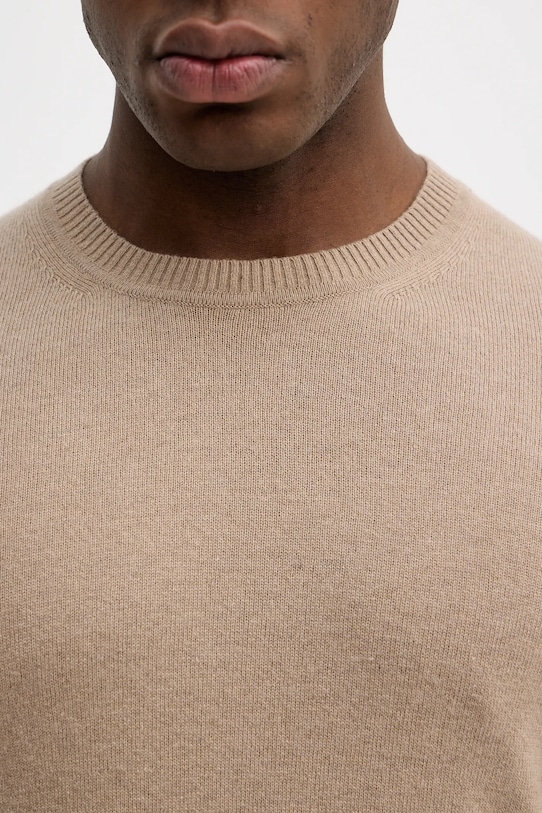 Svetr z vlněné směsi Sisley 102HS1B17 béžová