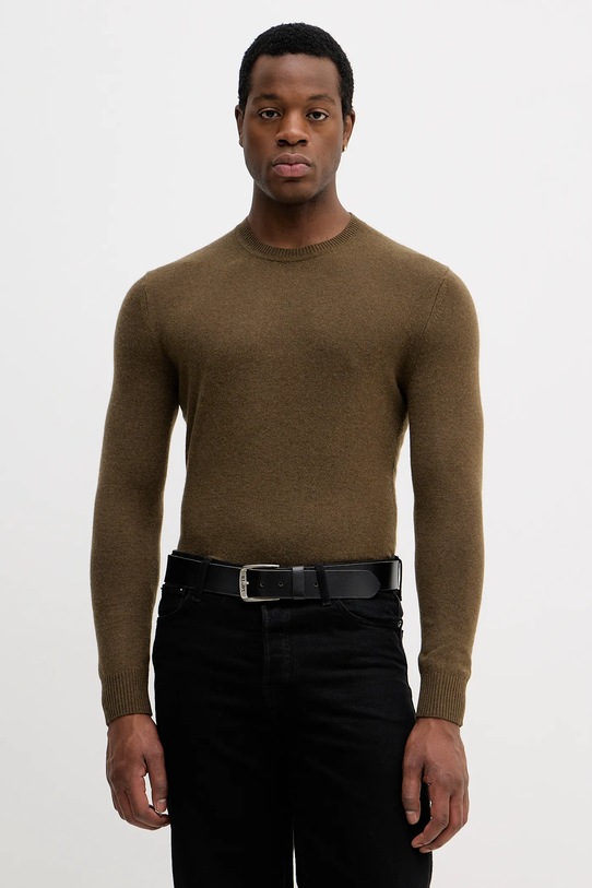 Sisley sweter z domieszką wełny zielony 102HS1B17