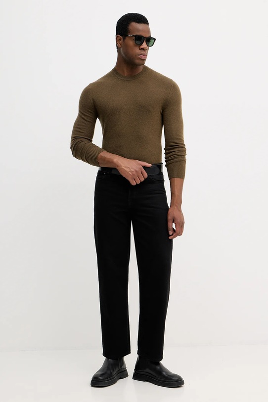 Sisley sweter z domieszką wełny 102HS1B17 zielony AW25