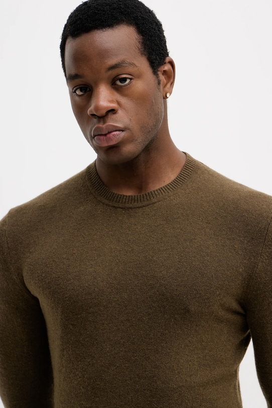 Sisley sweter z domieszką wełny zielony 102HS1B17