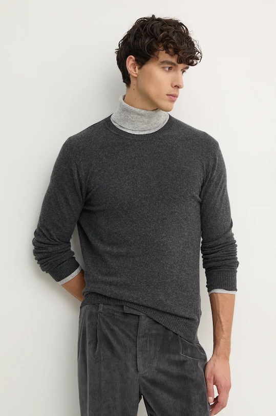 Sveter s prímesou vlny Sisley s prímesou vlny sivá 102HS1B17