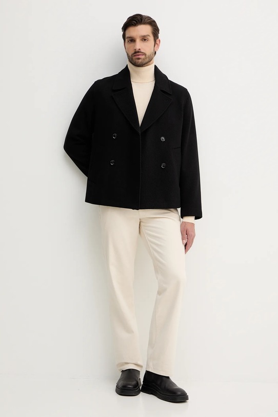 Sisley sweter z domieszką wełny 102HS2177 beżowy AW25