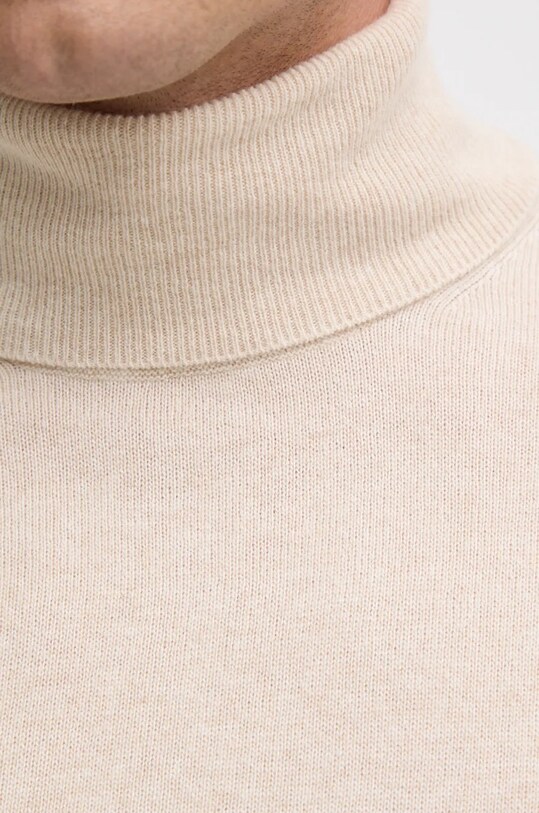 Sisley sweter z domieszką wełny 102HS2177 beżowy