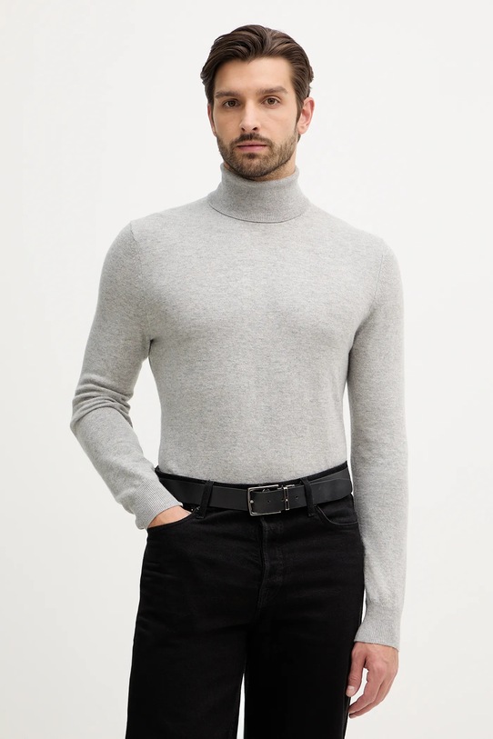 Sisley sweter z domieszką wełny szary 102HS2177
