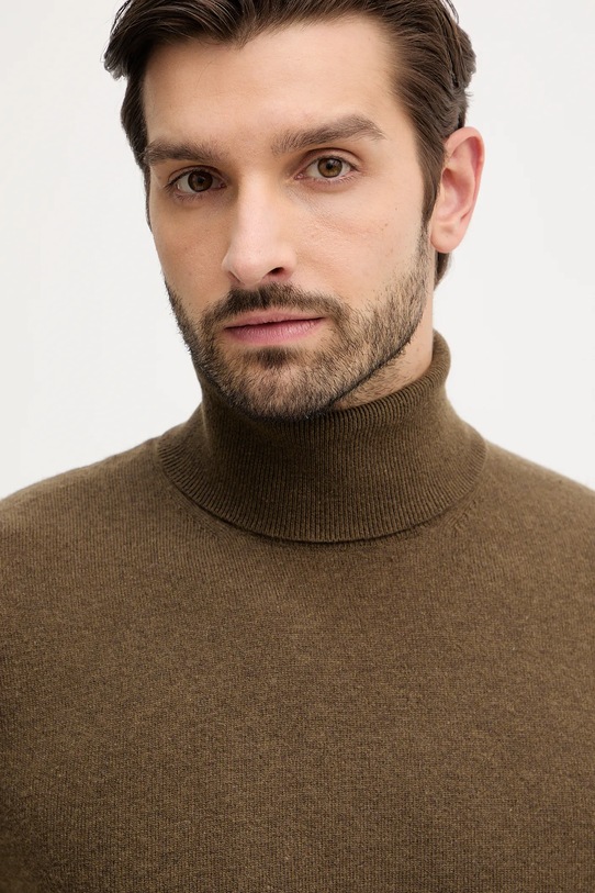 Sisley sweter z domieszką wełny brązowy 102HS2177