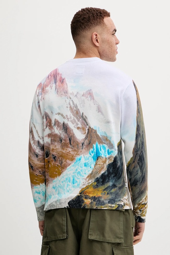 Oblečenie Bavlnený sveter Vans Premium Classics LX Printed Knit Sweater VN000HMFWHT1 modrá