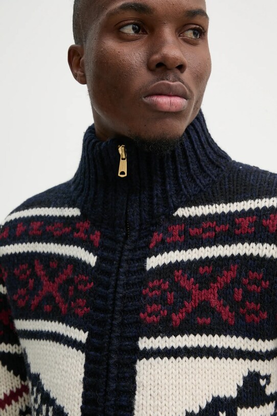 Superdry kardigan z domieszką wełny granatowy M6110591A.4BL