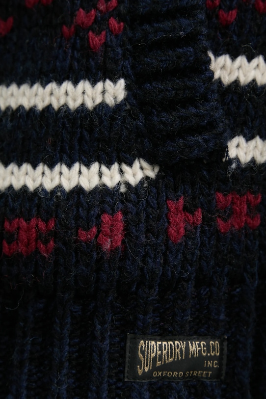 Superdry kardigan z domieszką wełny M6110591A.4BL granatowy