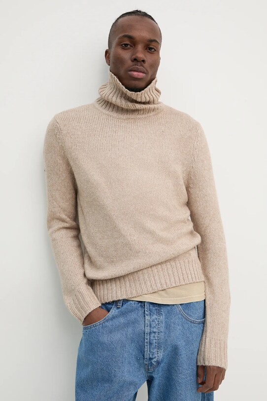 Superdry sweter z domieszką wełny beżowy M6110618A.2WG