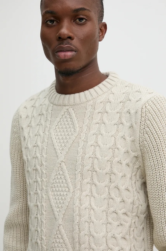 Superdry sweter z domieszką wełny beżowy M6110638A.39E