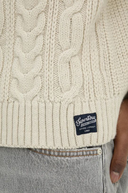 Superdry sweter z domieszką wełny M6110639A.39E beżowy