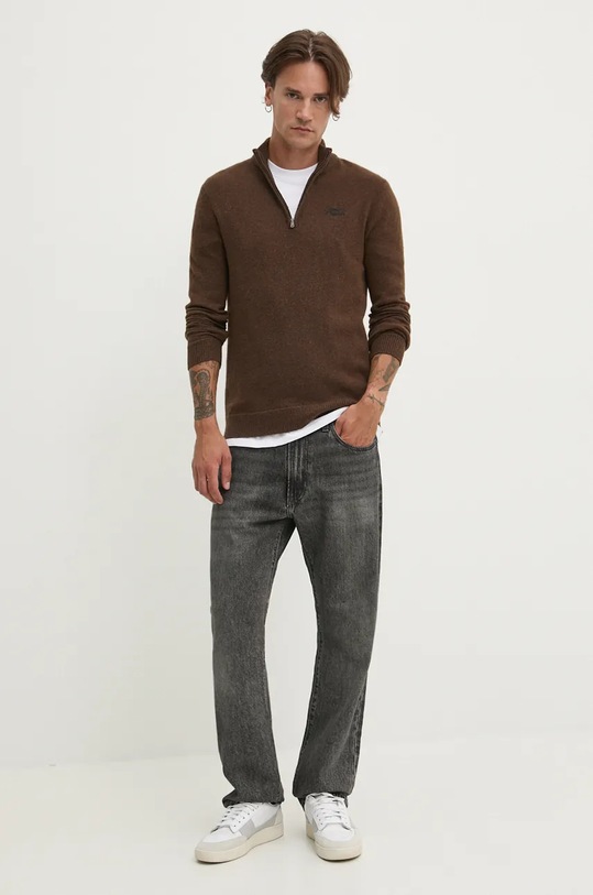 Svetr z vlněné směsi Superdry M6110640A.CHB hnědá AW24