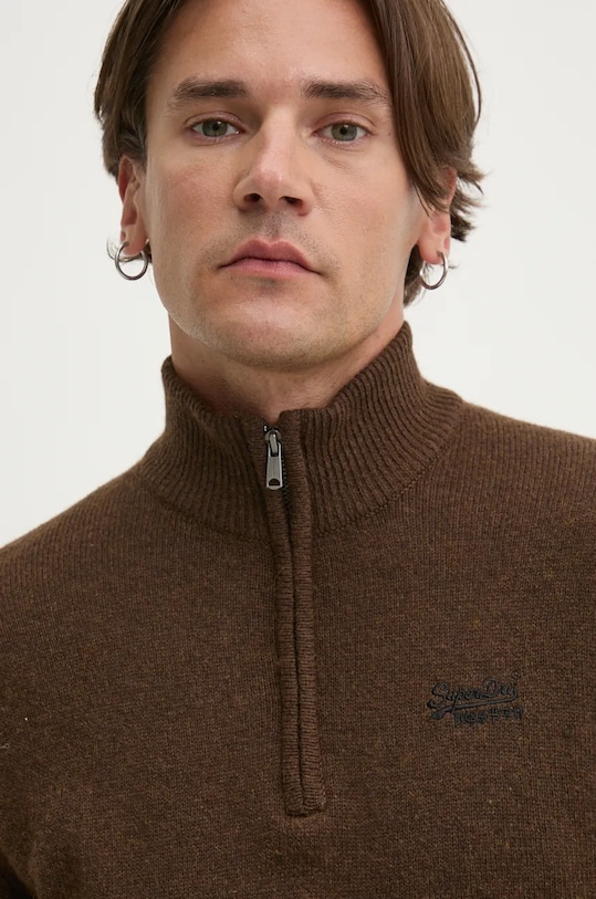 Svetr z vlněné směsi Superdry hnědá M6110640A.CHB
