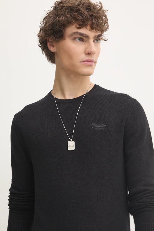 Sveter s prímesou vlny Superdry čierna M6110641A.02A