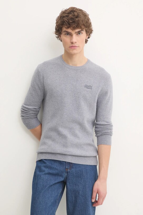 Superdry pulover din amestec de lana grosime medie gri M6110641A.MD5